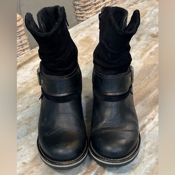 Women’s DROMEDARIS Kikka black leather & suede boots- Size 37 - Picture 3 of 10